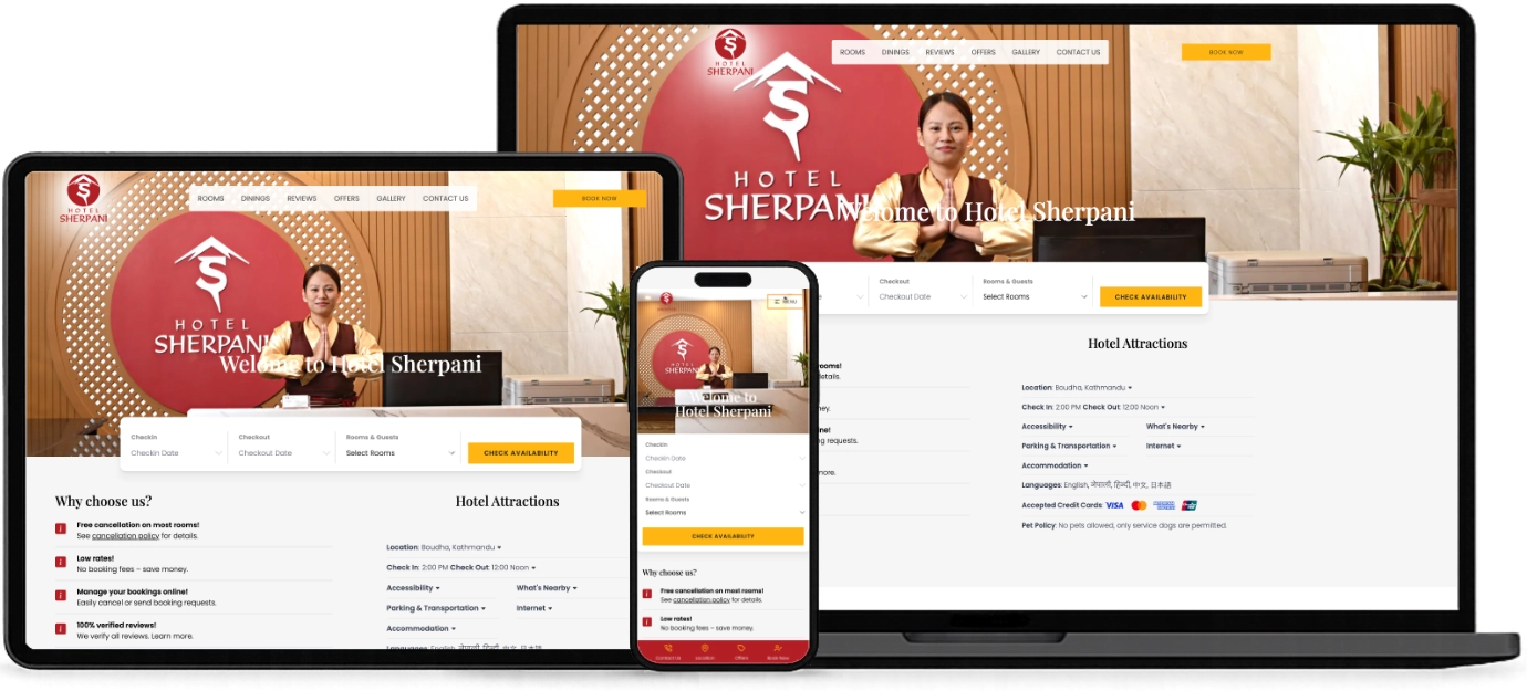 Hotel Sherpani website